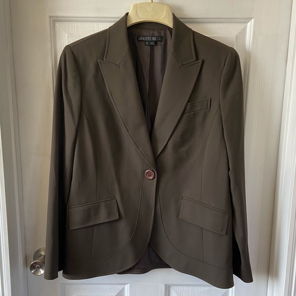 Lafayette 148 New York Brown Wool Blazer Sz 10 - Picture 1 of 7